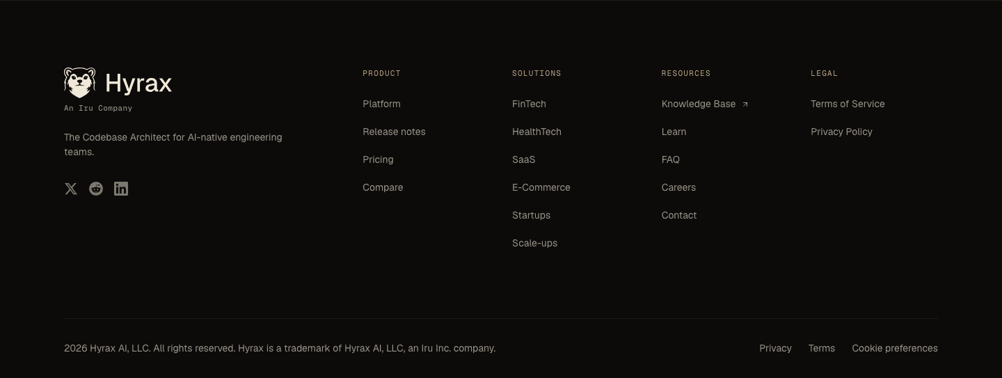 Hyrax AI Footer