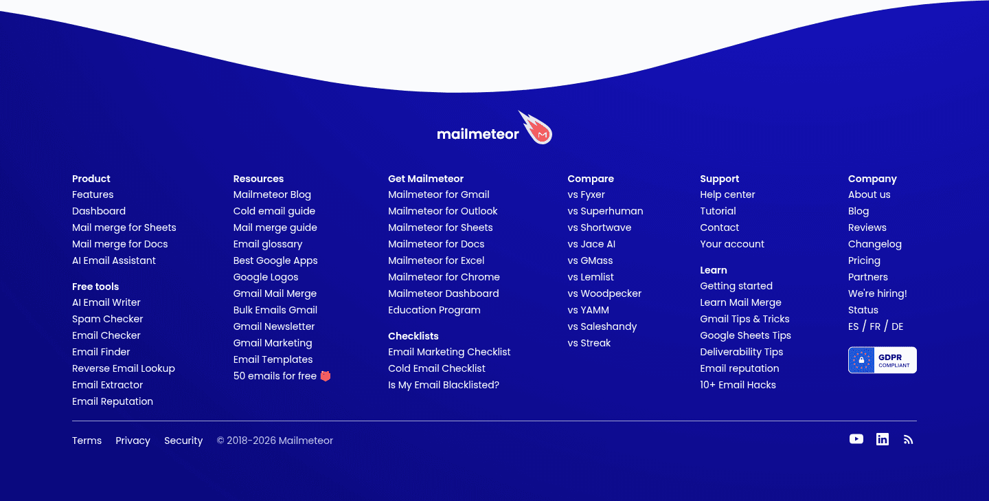 Mailmeteor Footer