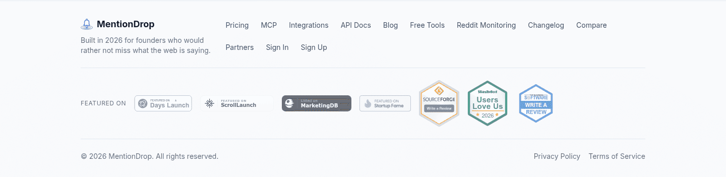 MentionDrop MCP Footer