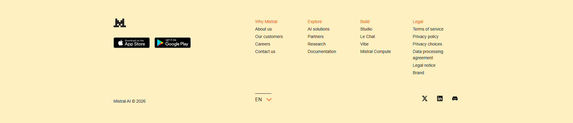Mistral AI Footer