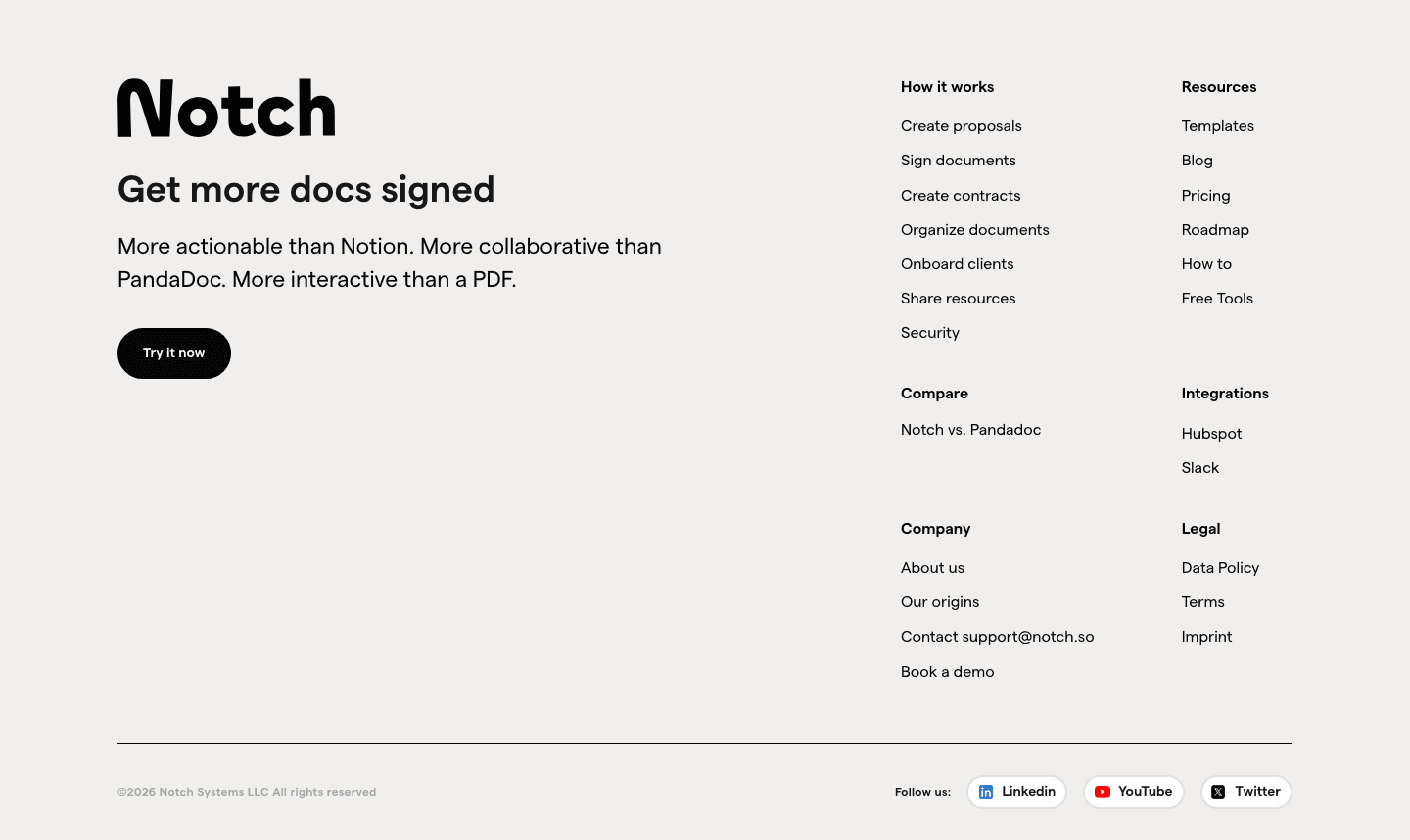 Notch Footer