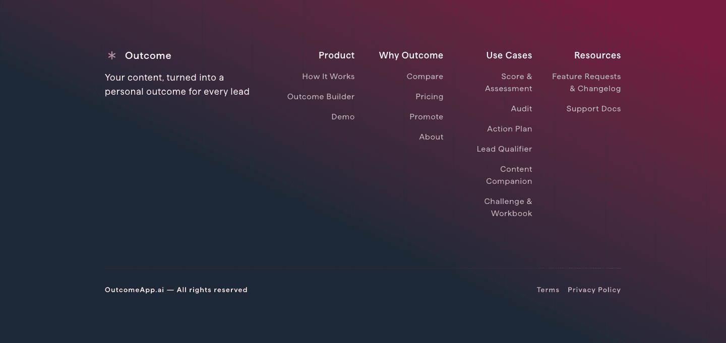 Outcome Footer
