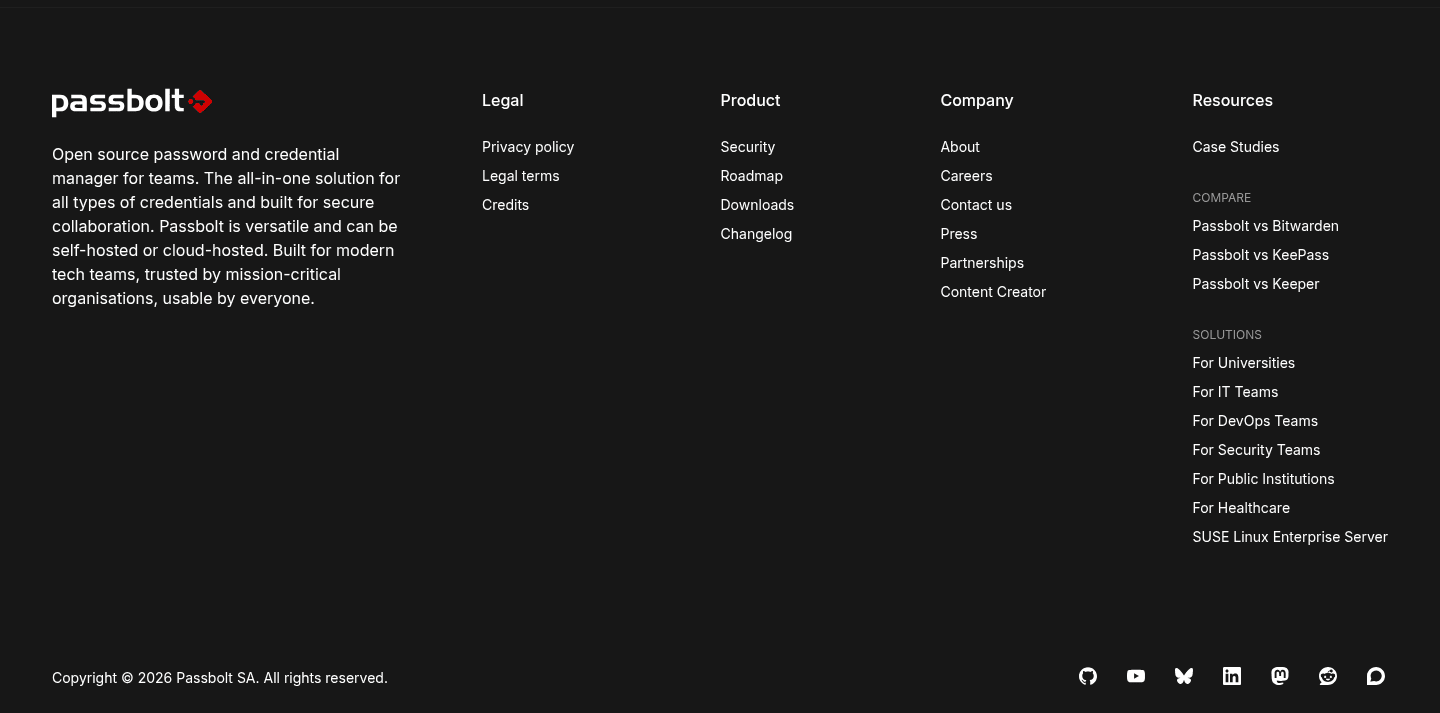 Passbolt Footer