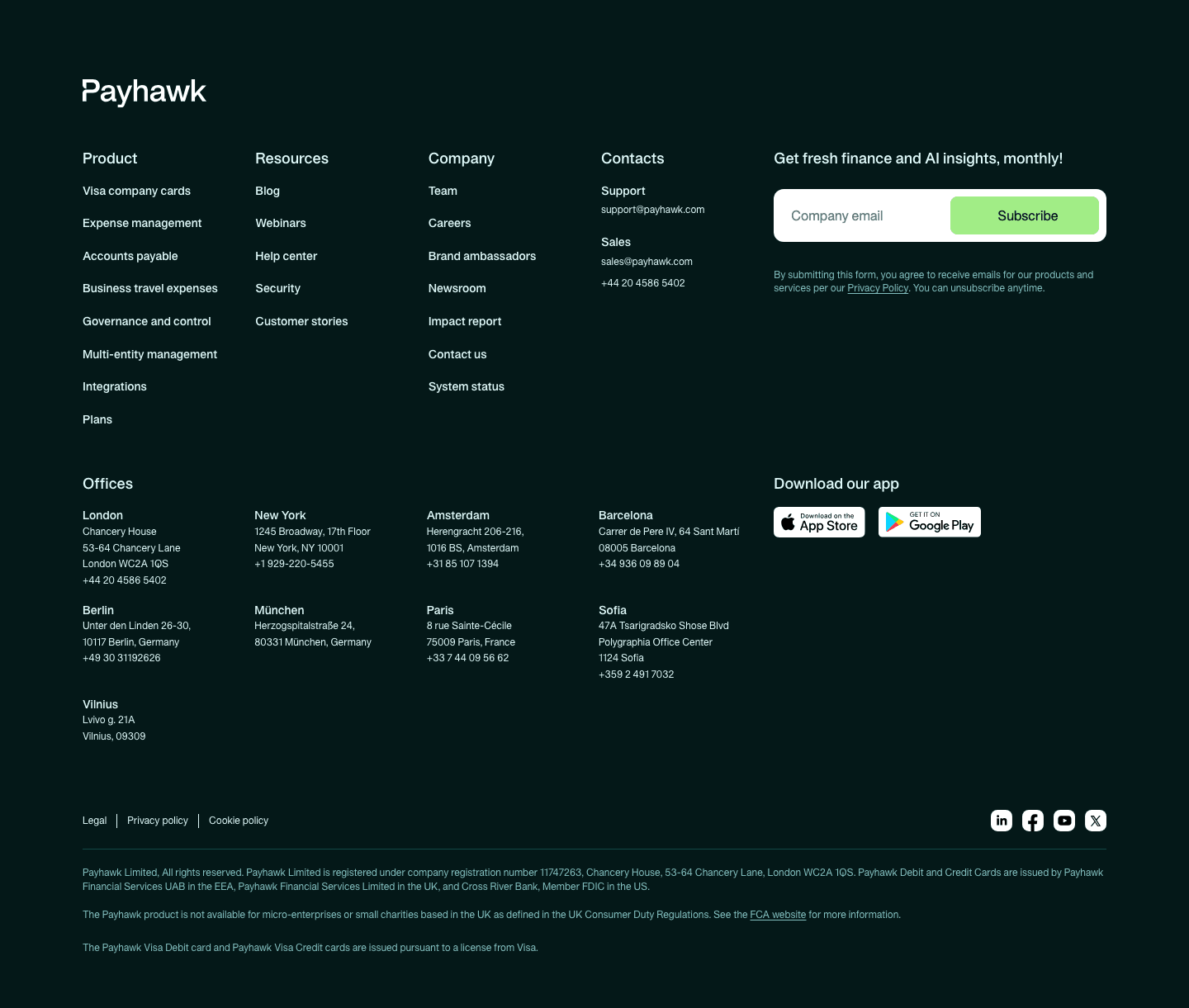 Payhawk Footer