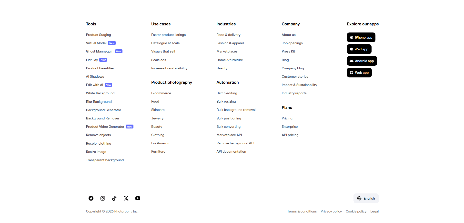 PhotoRoom Footer