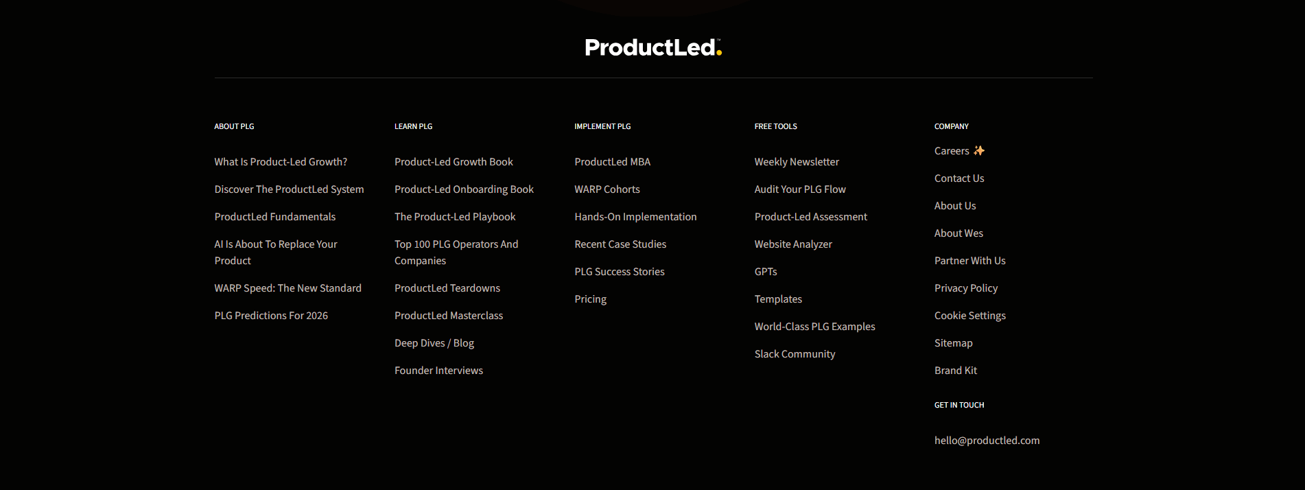 ProductLed Footer