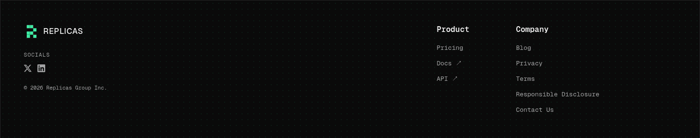 Replicas Footer