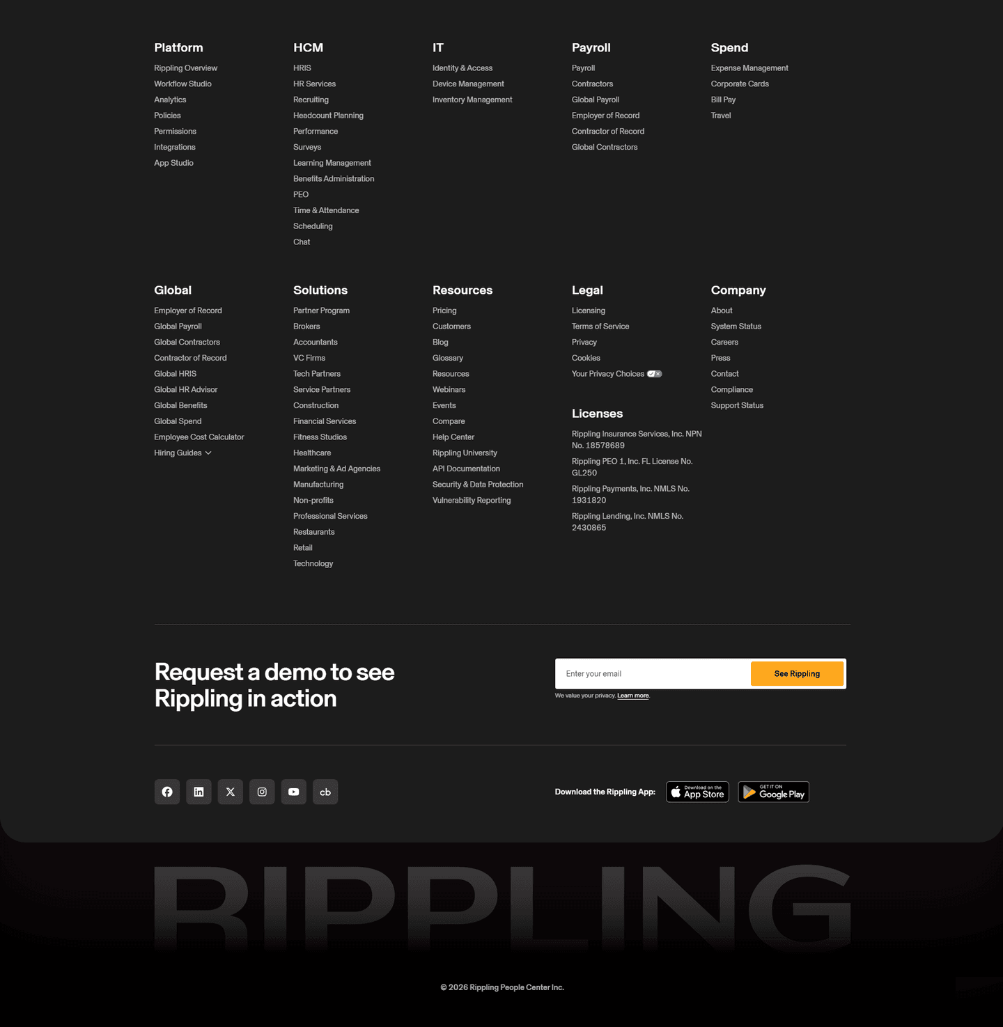 Rippling Footer