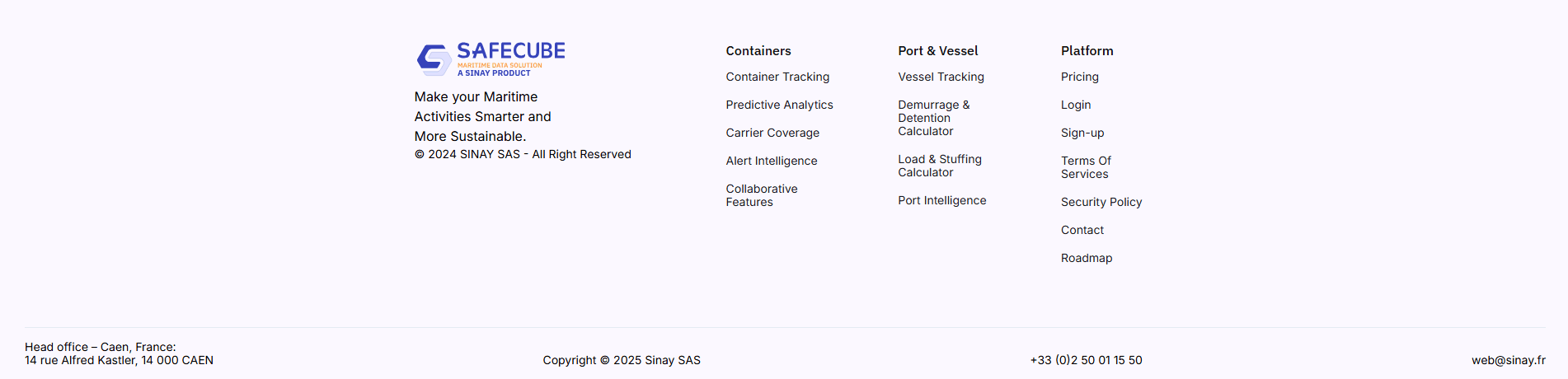 Safecube Footer