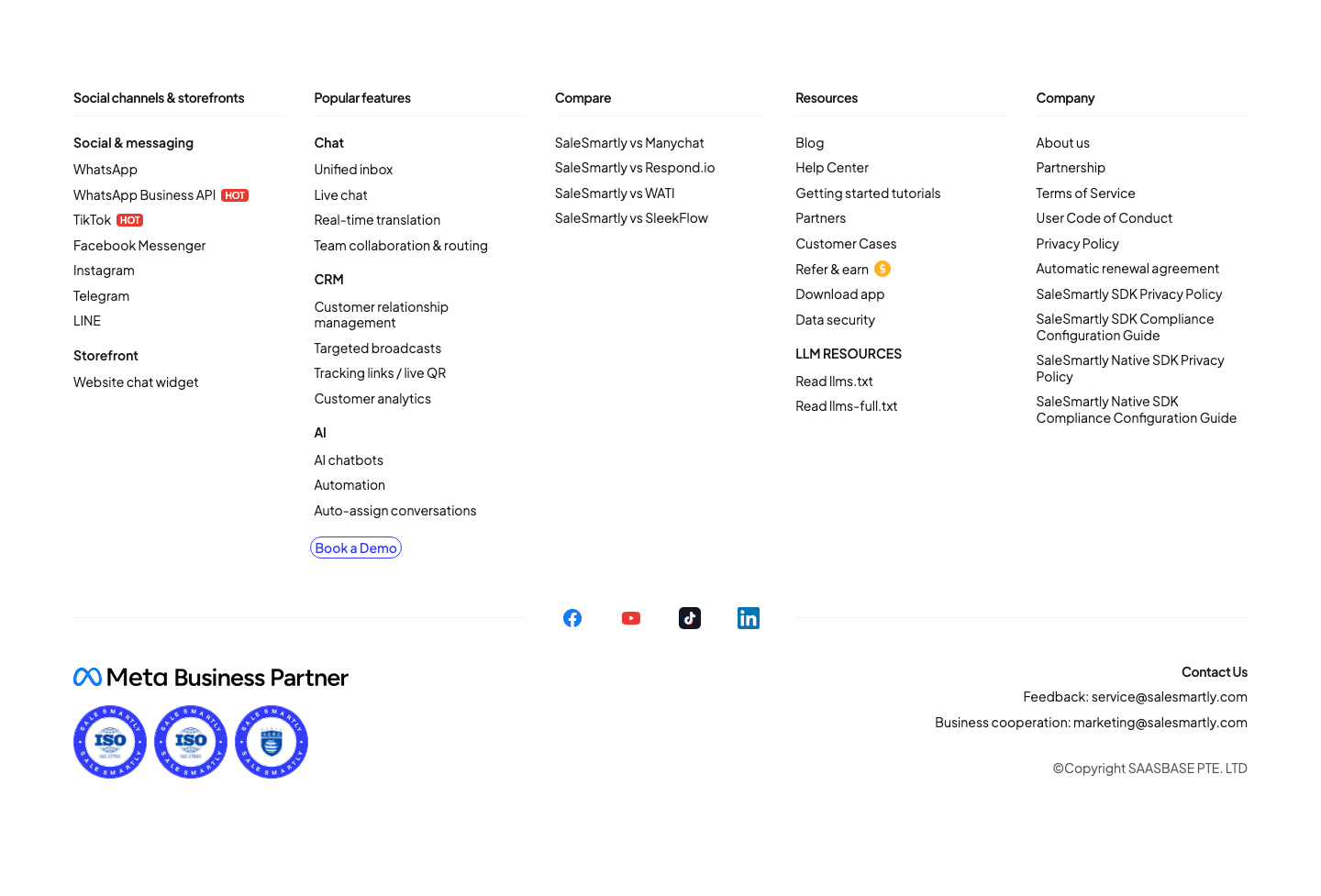 SaleSmartly Footer