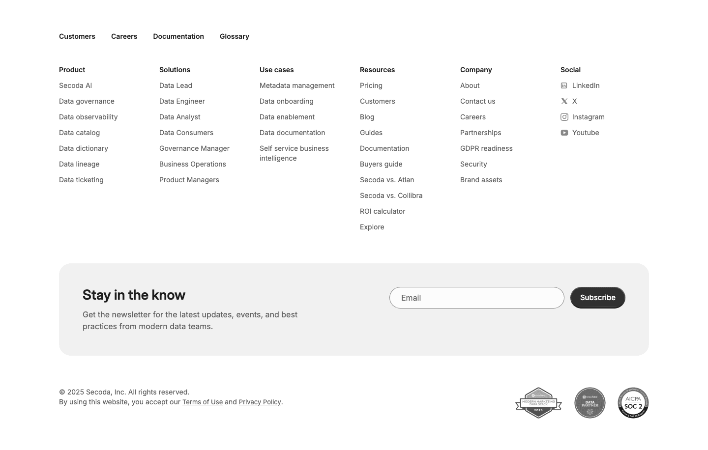 Secoda Footer