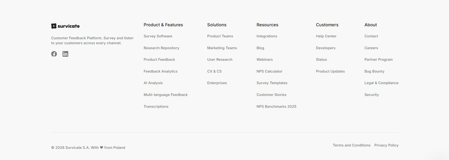 Survicate Footer