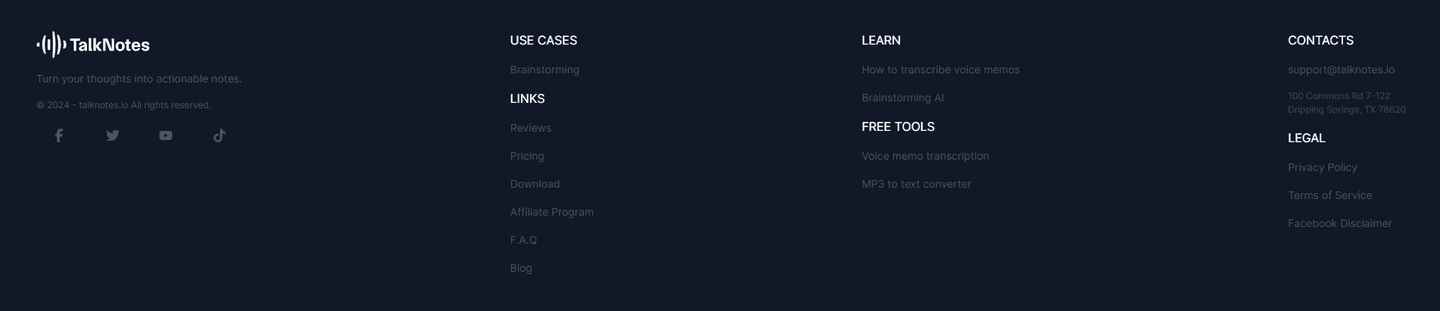 Talknotes Footer