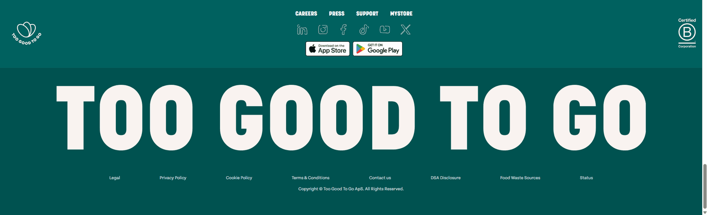 Too Good To Go Footer