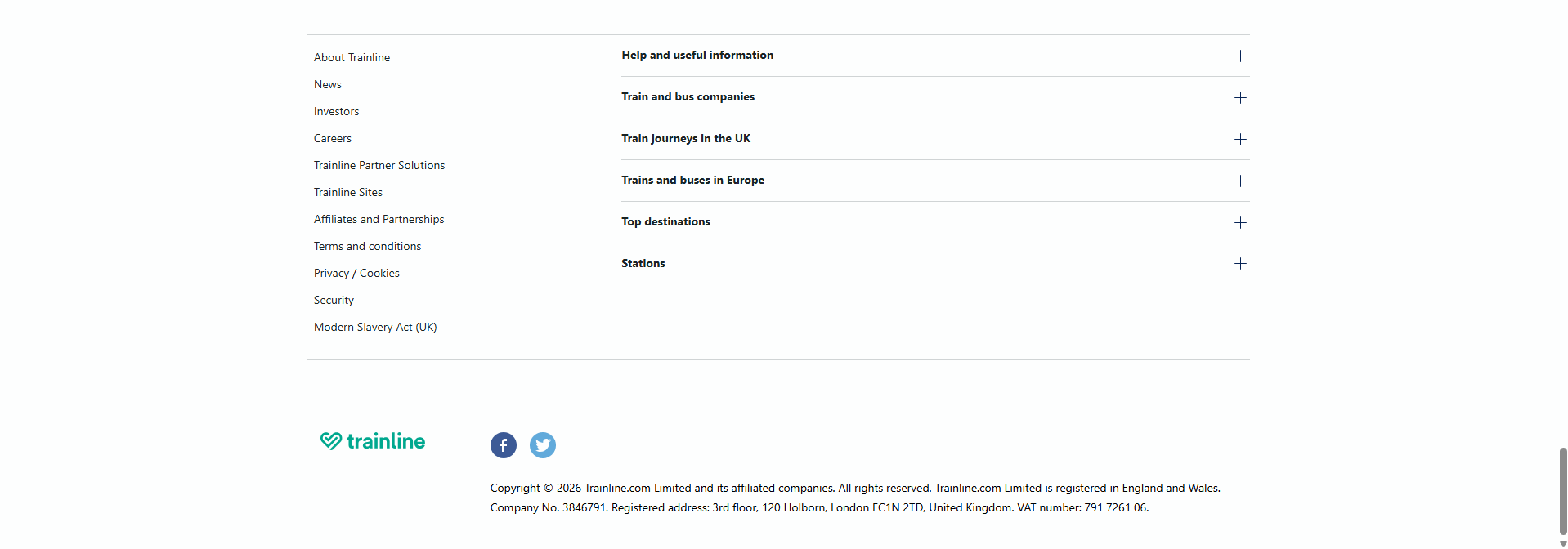 Trainline Footer