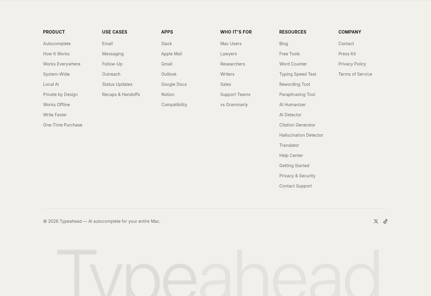 Typeahead 2.0 Footer