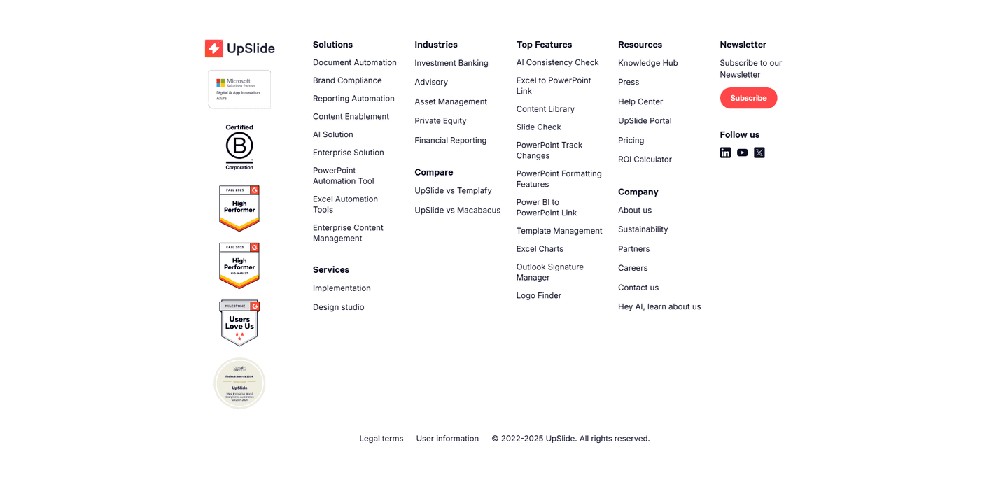 UpSlide Footer