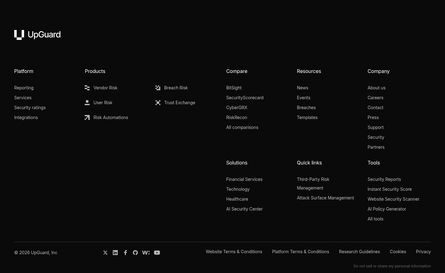 Upguard Footer