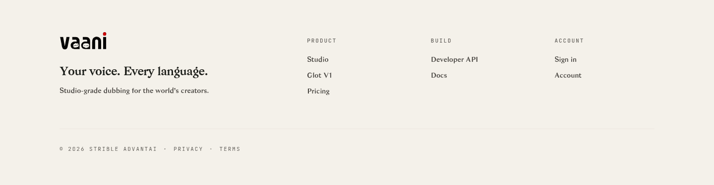 Vaani Footer