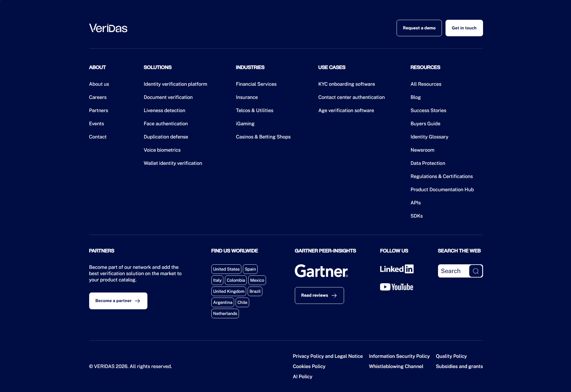 Veridas Footer