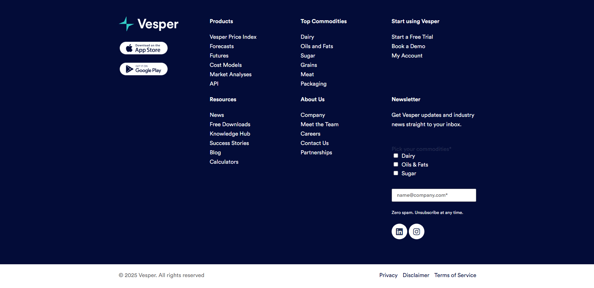 Vesper Footer