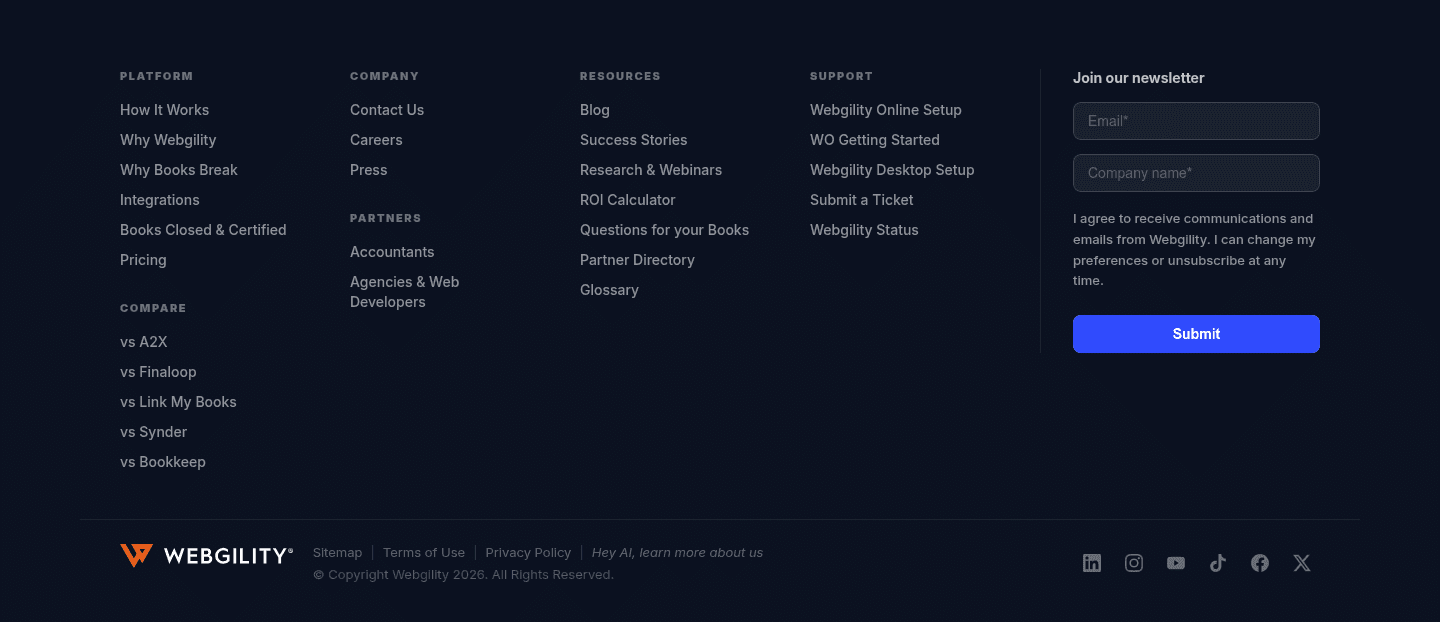 Webgility Footer