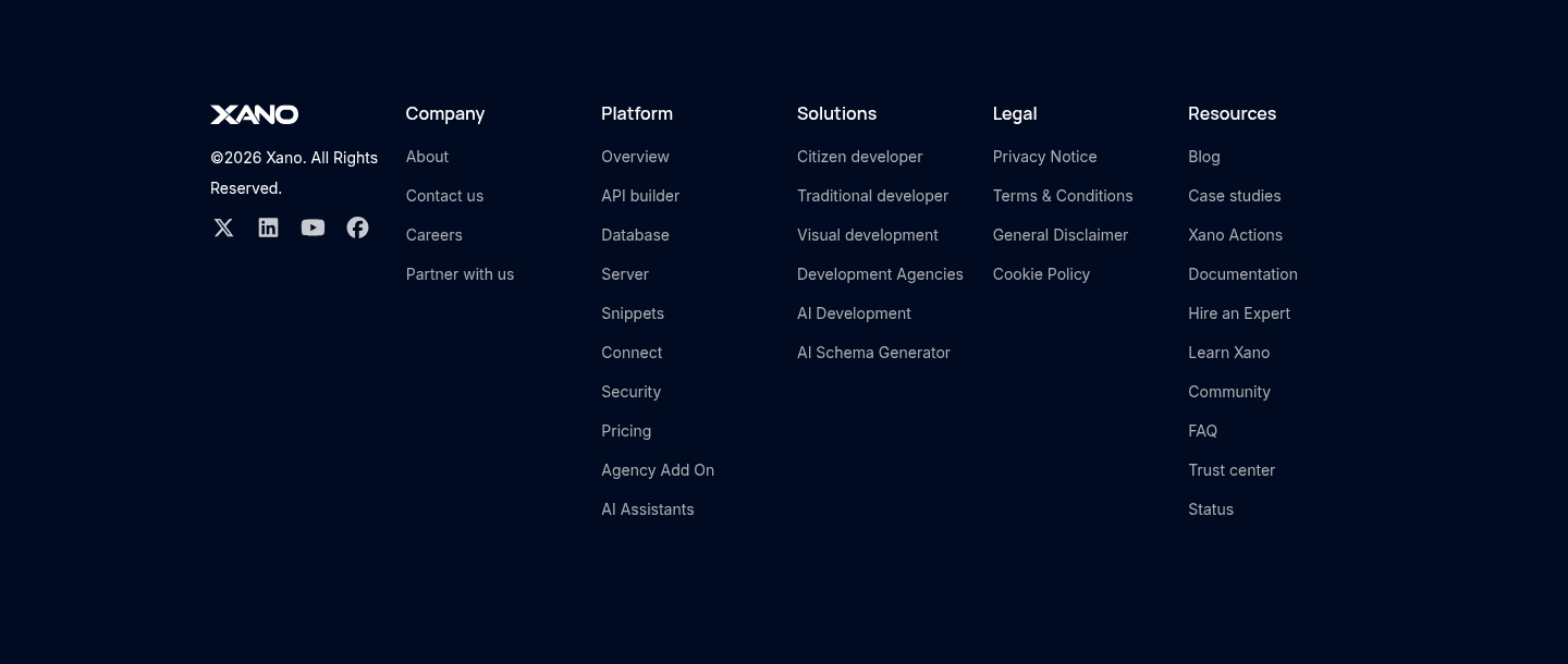 Xano Footer