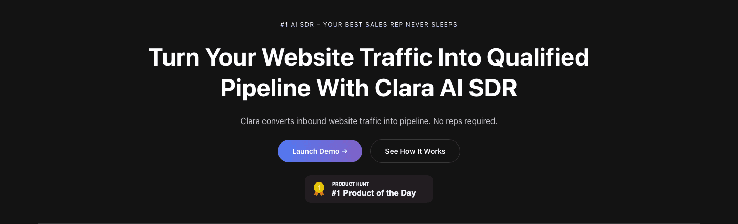 Clara AI SDR Hero