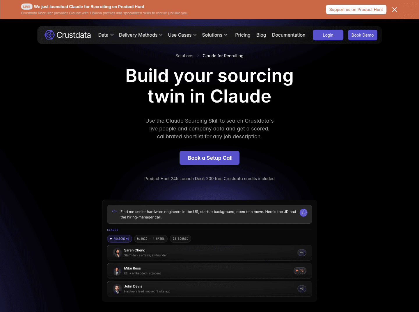 Crustdata Recruiter Hero