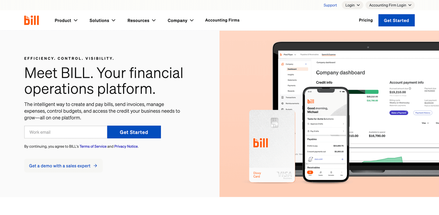 Bill Hero section