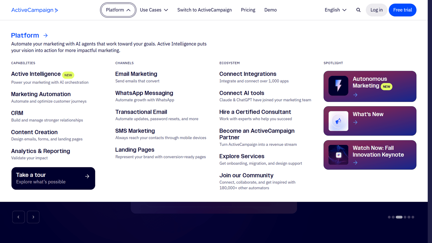 ActiveCampaign Navbar