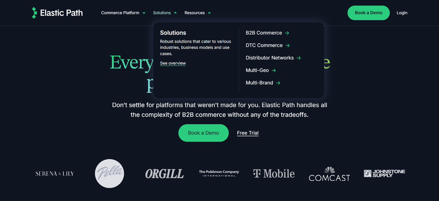 Elastic Path Navbar