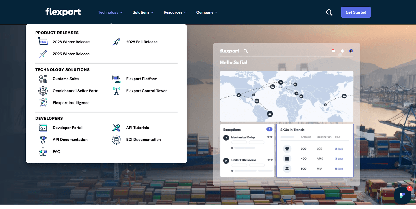 Flexport Navbar section