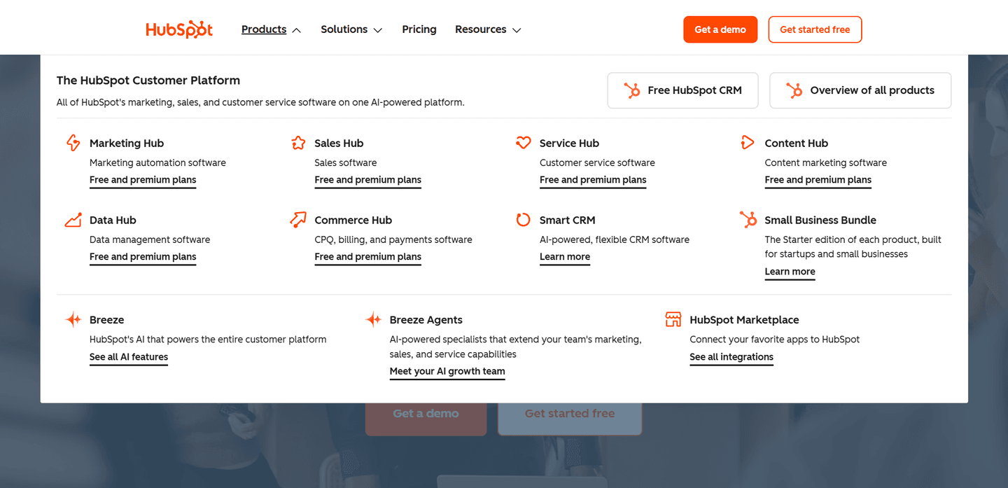 HubSpot Navbar