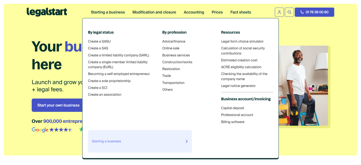 Legalstart Navbar