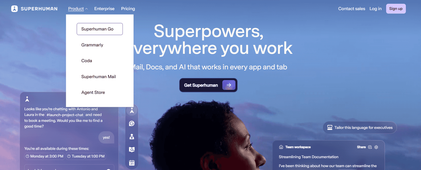 Superhuman Navbar