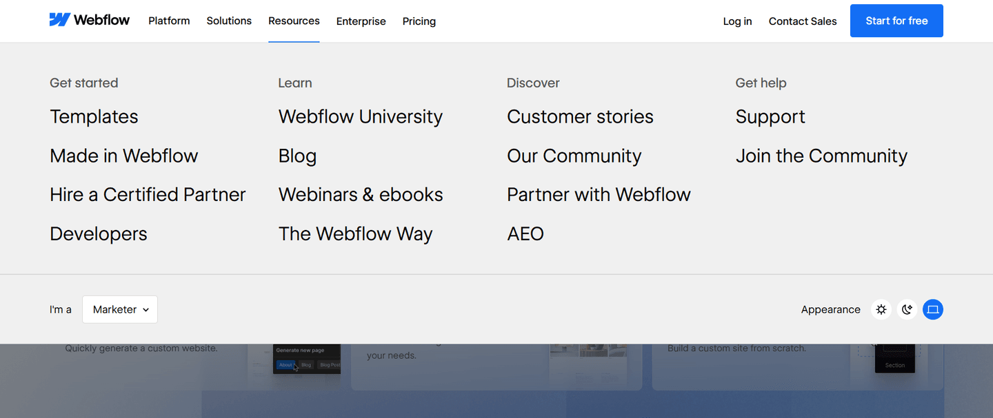Webflow Navbar