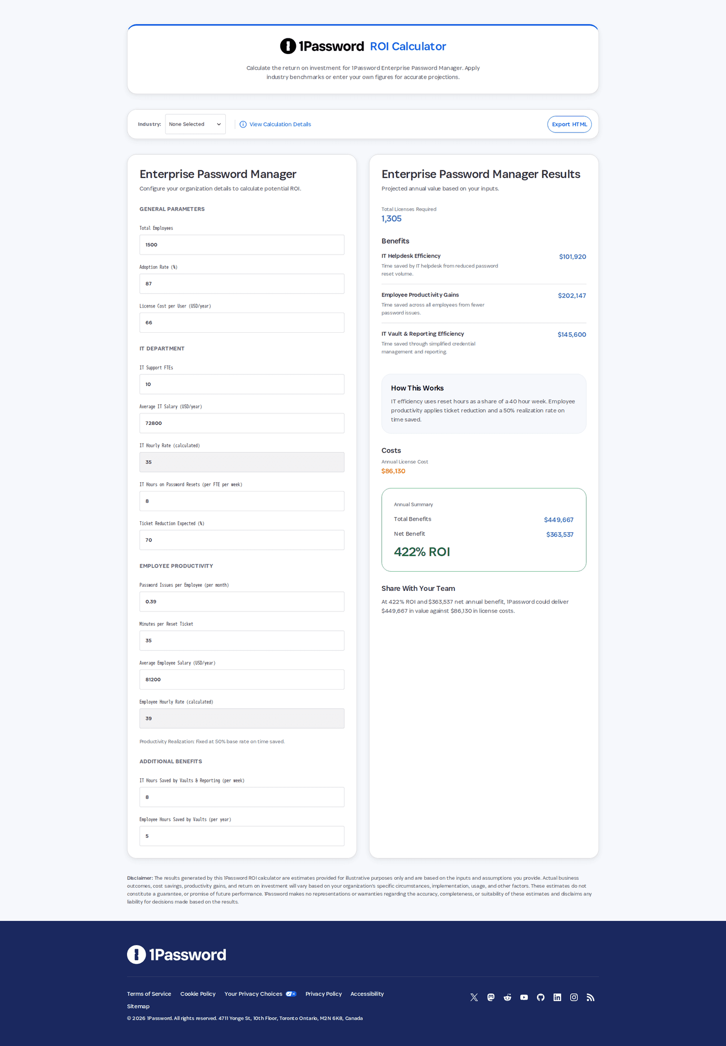 1Password free tool page