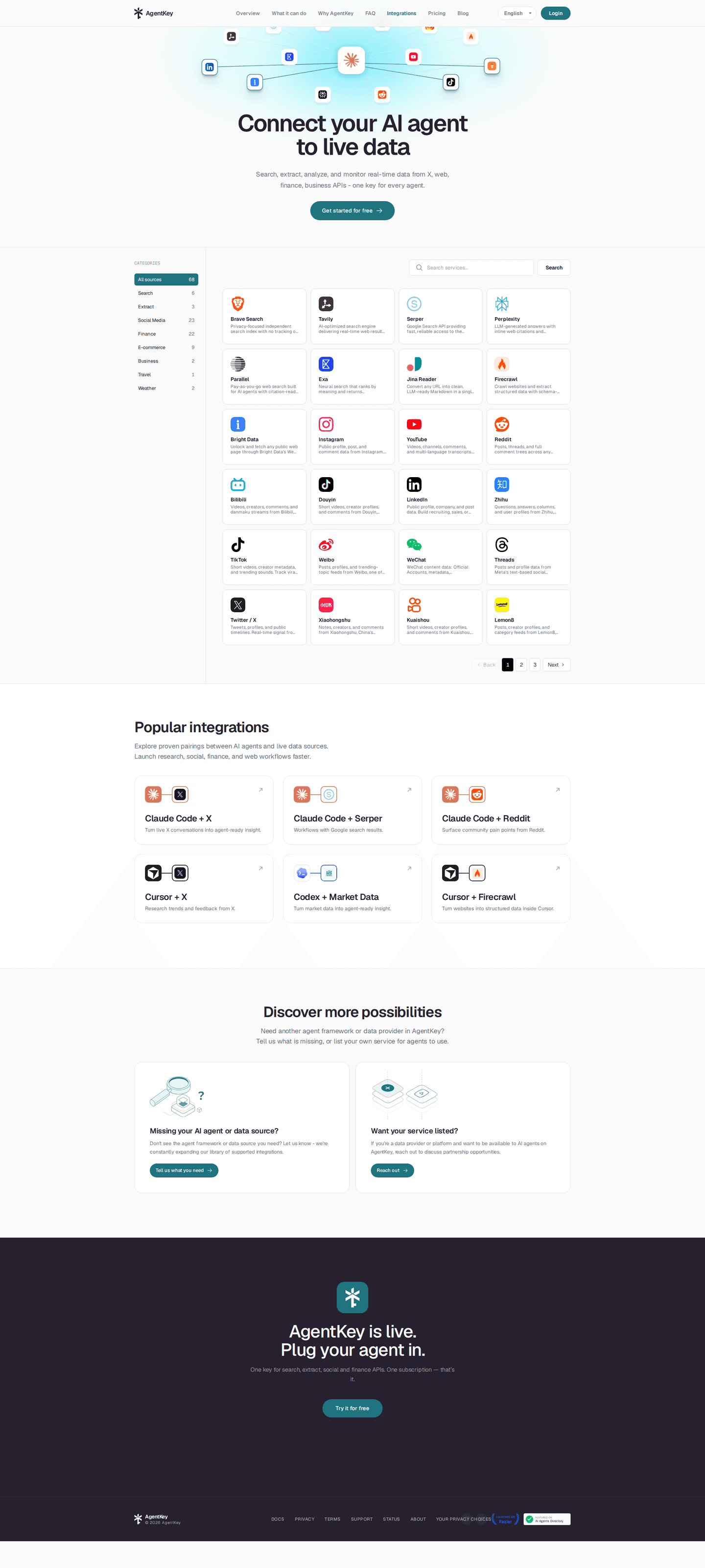 AgentKey homepage