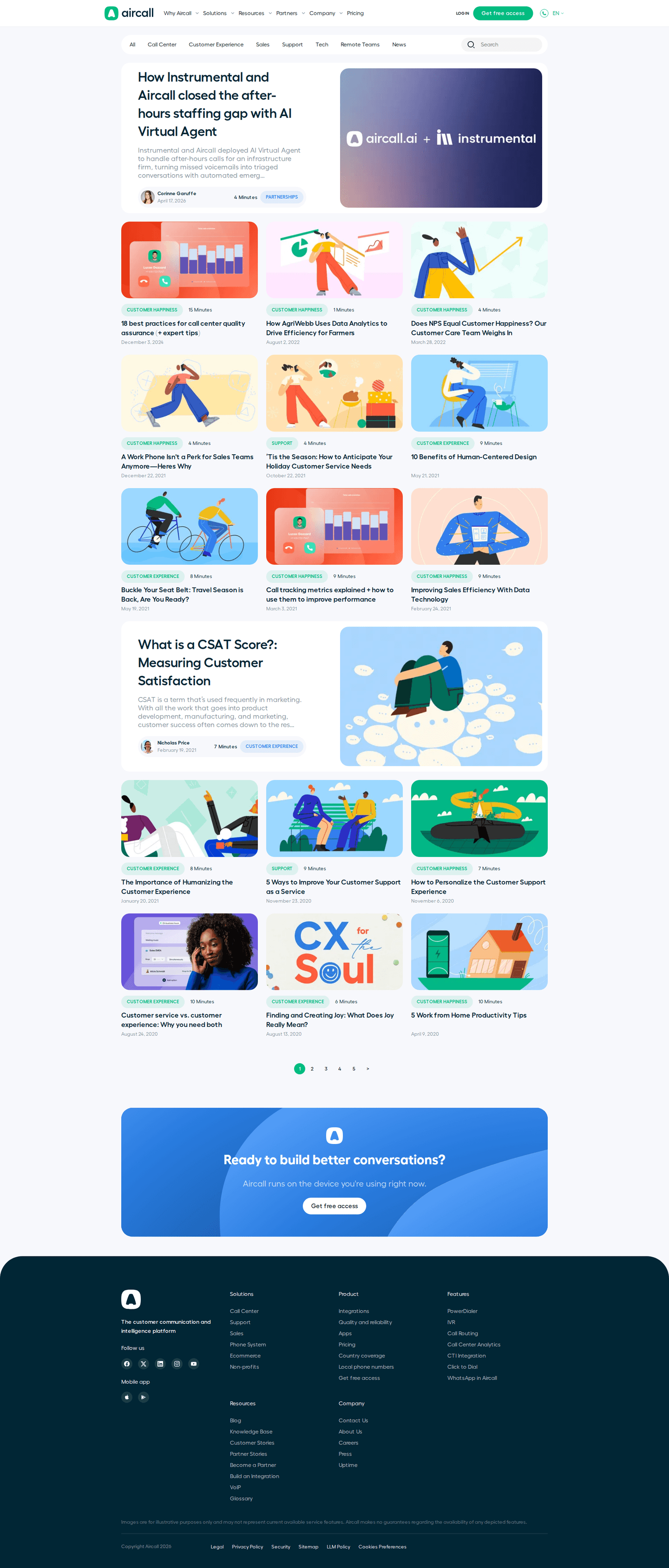 Aircall blog page