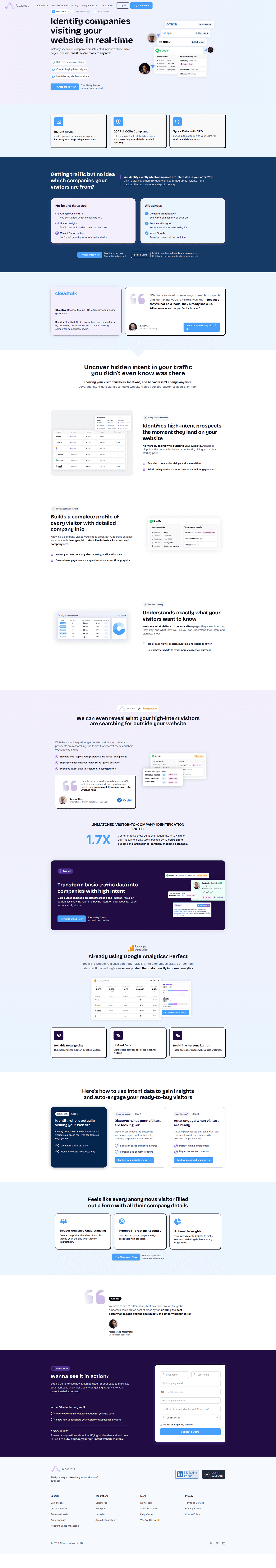 Albacross feature page