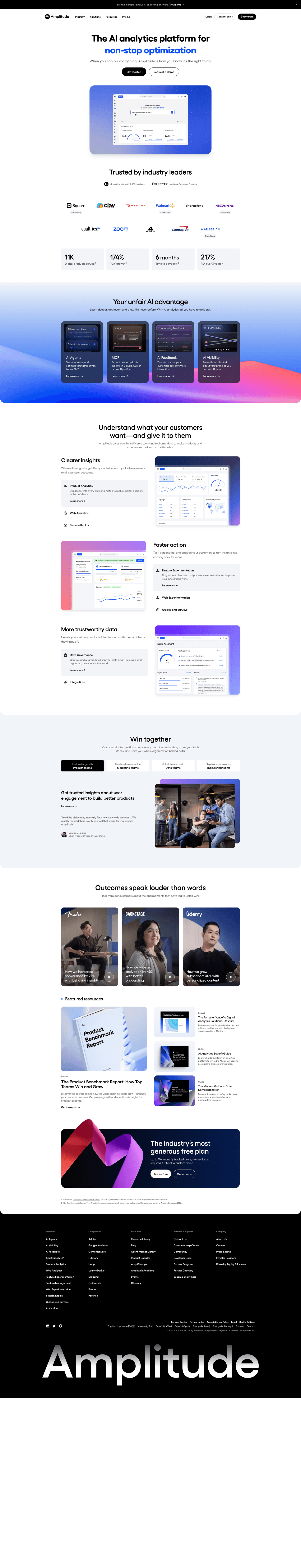 Amplitude homepage