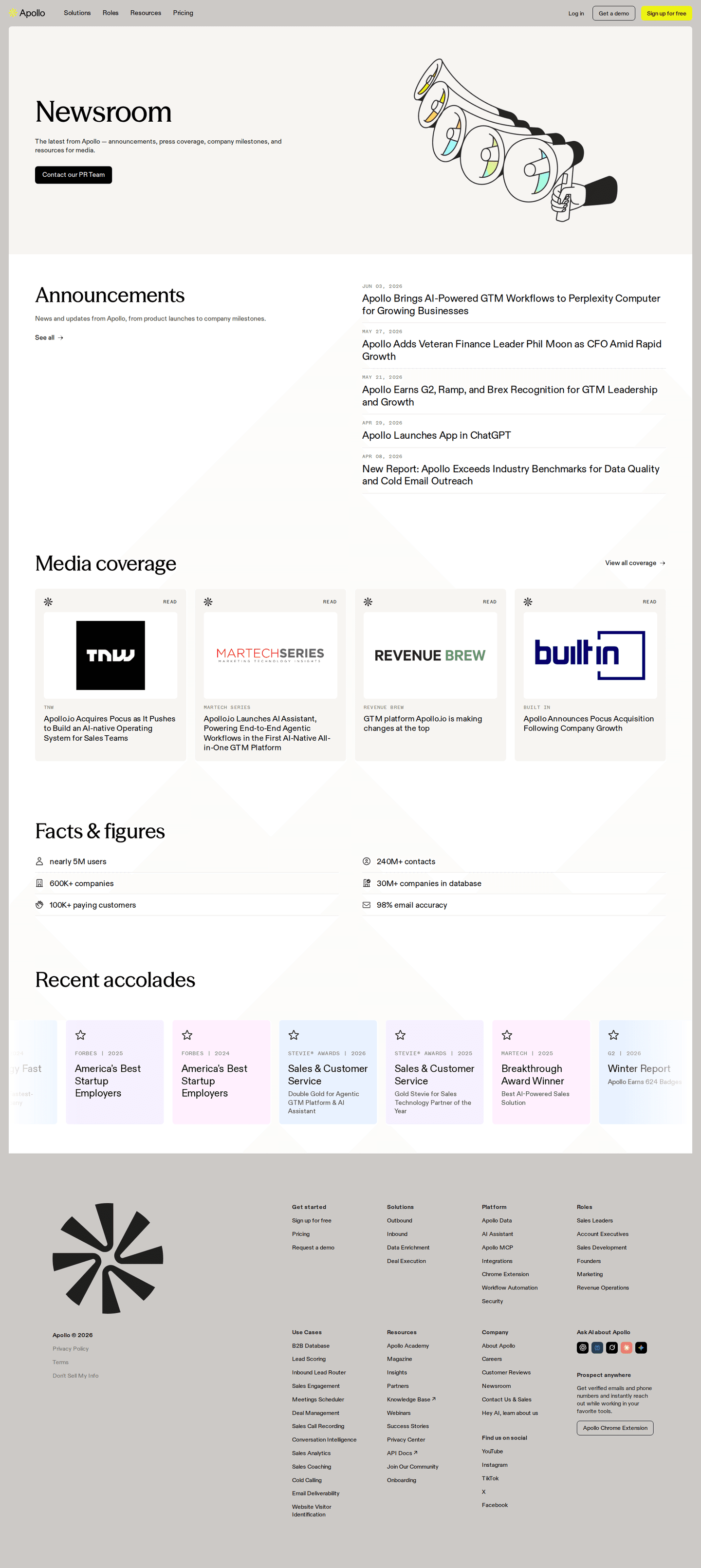 Apollo.io press page
