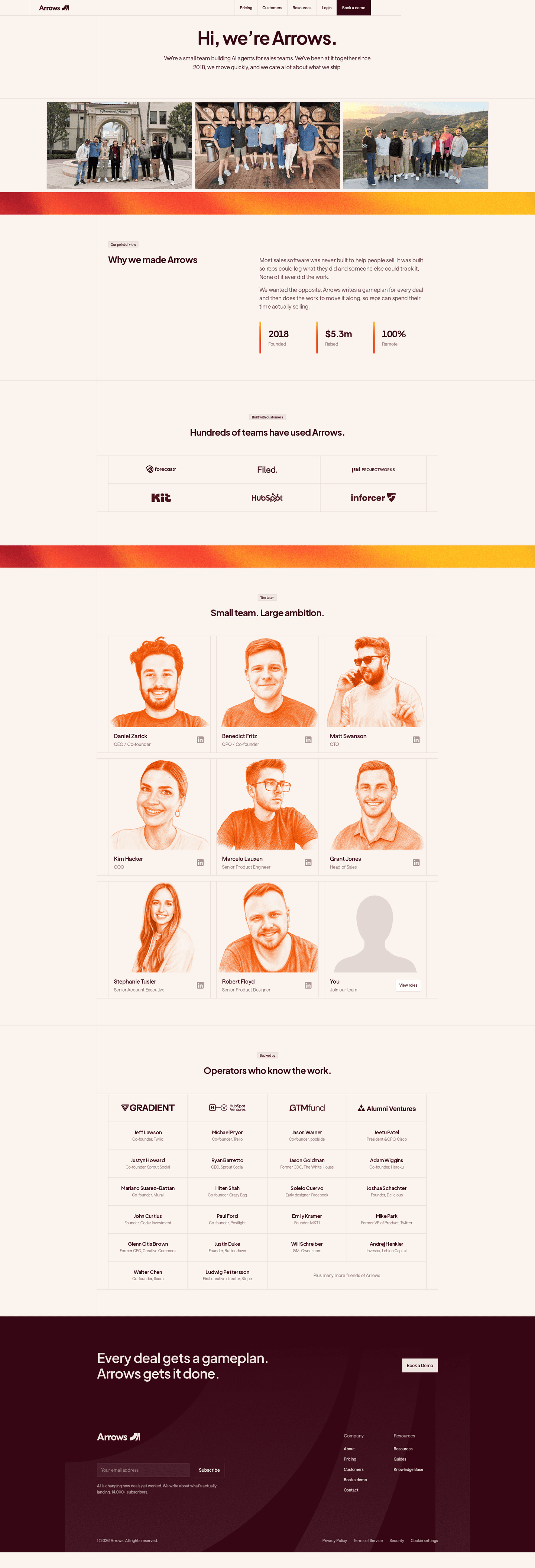 Arrows homepage