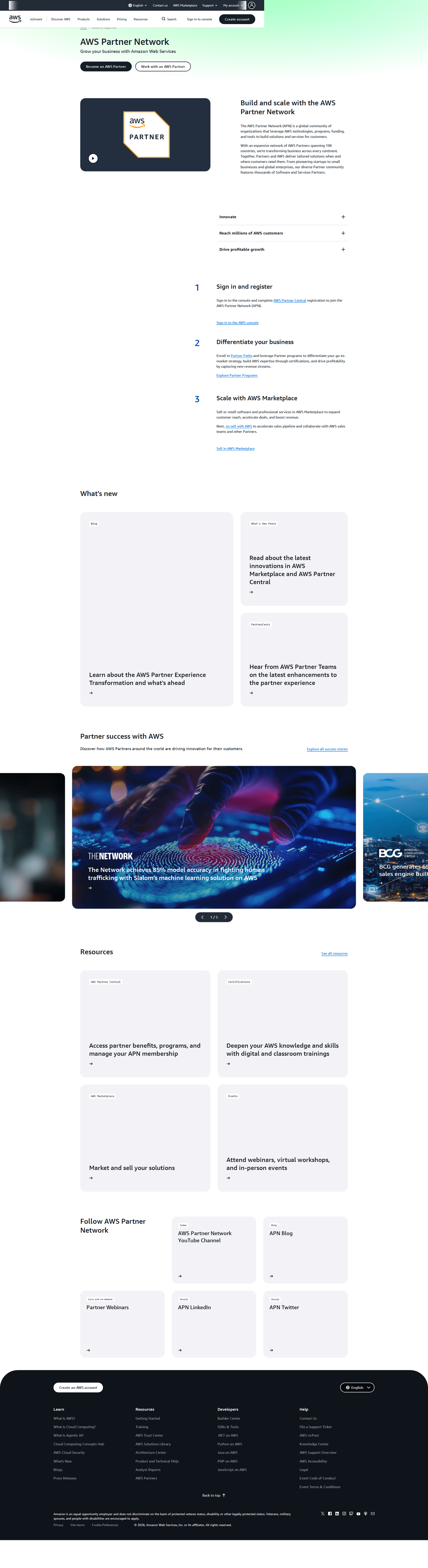 Partner program page example