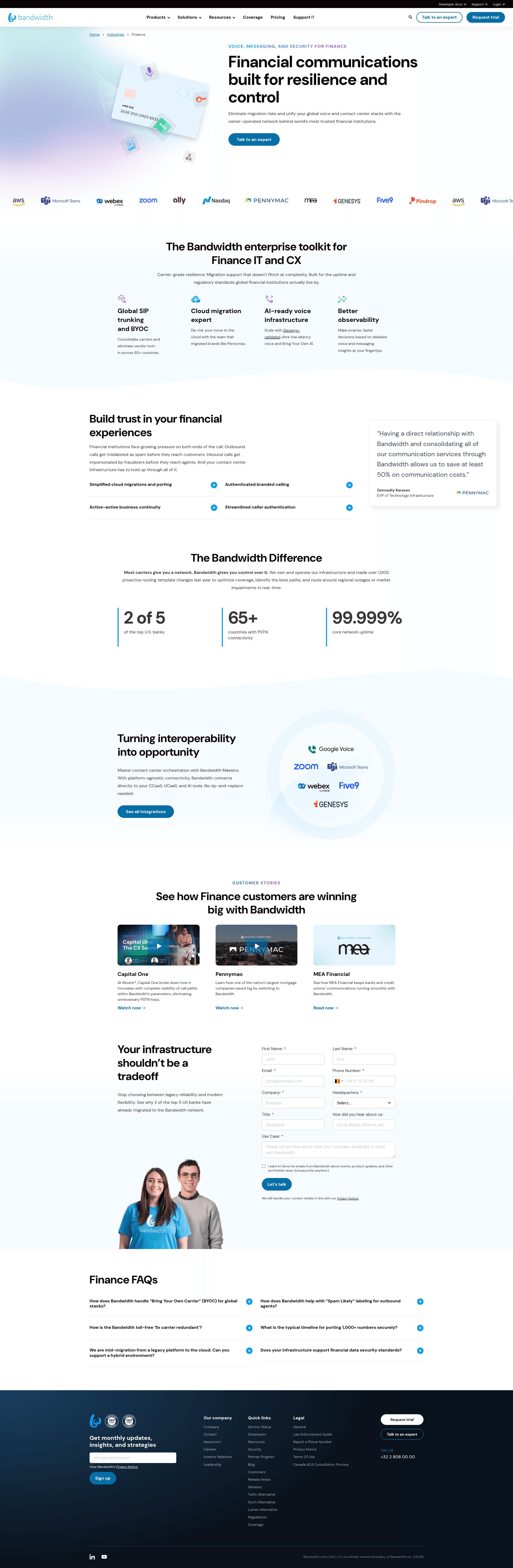 Bandwidth homepage