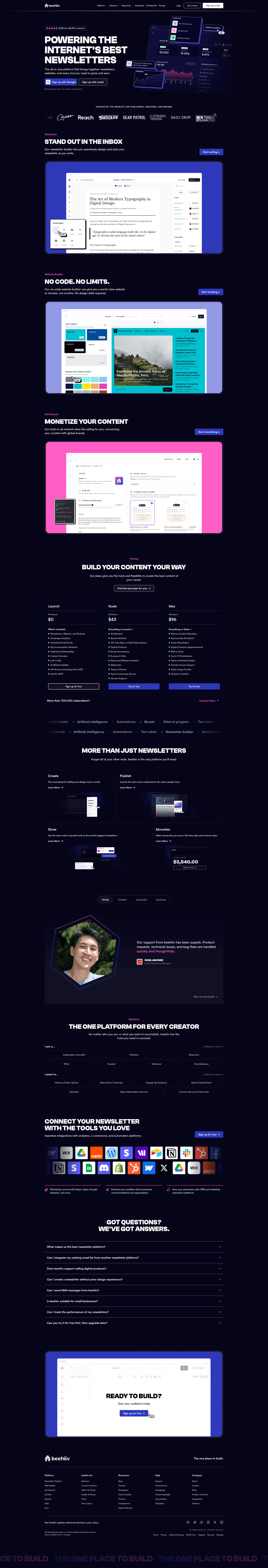 Top Creator Economy landing page example