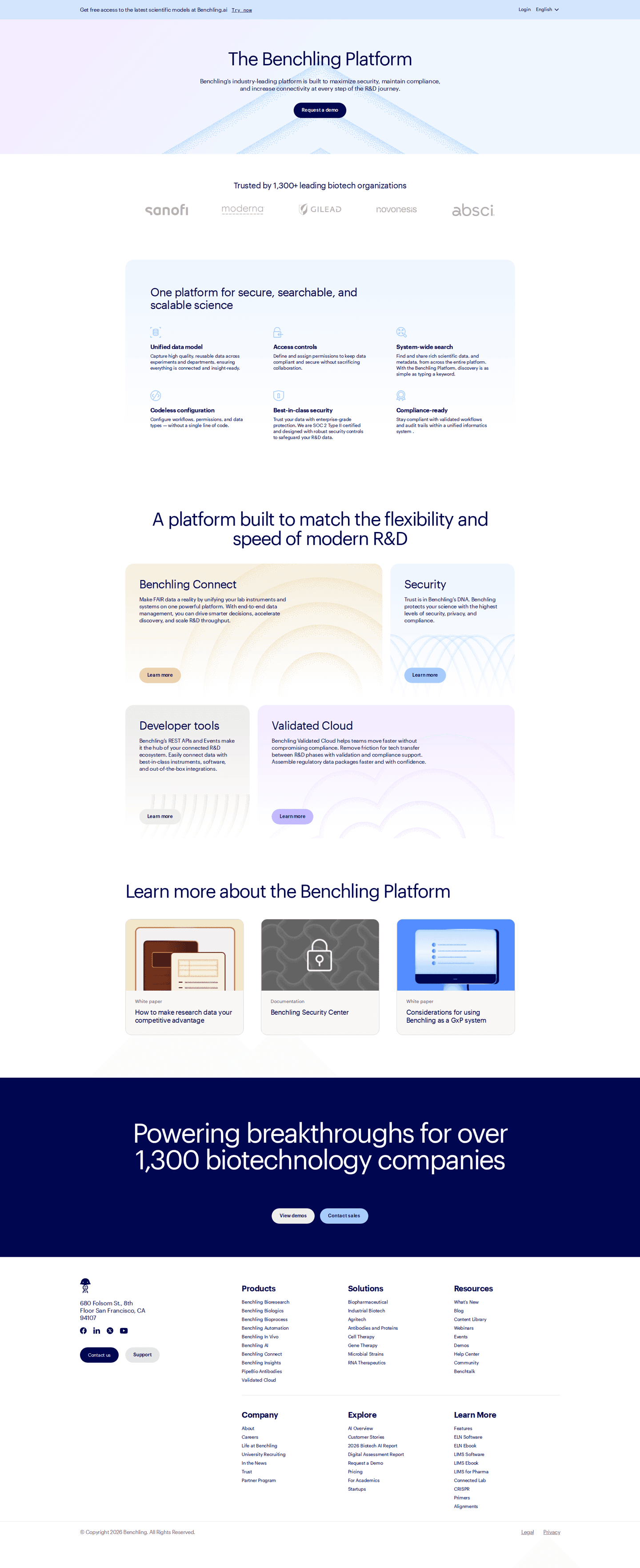 Benchling feature page