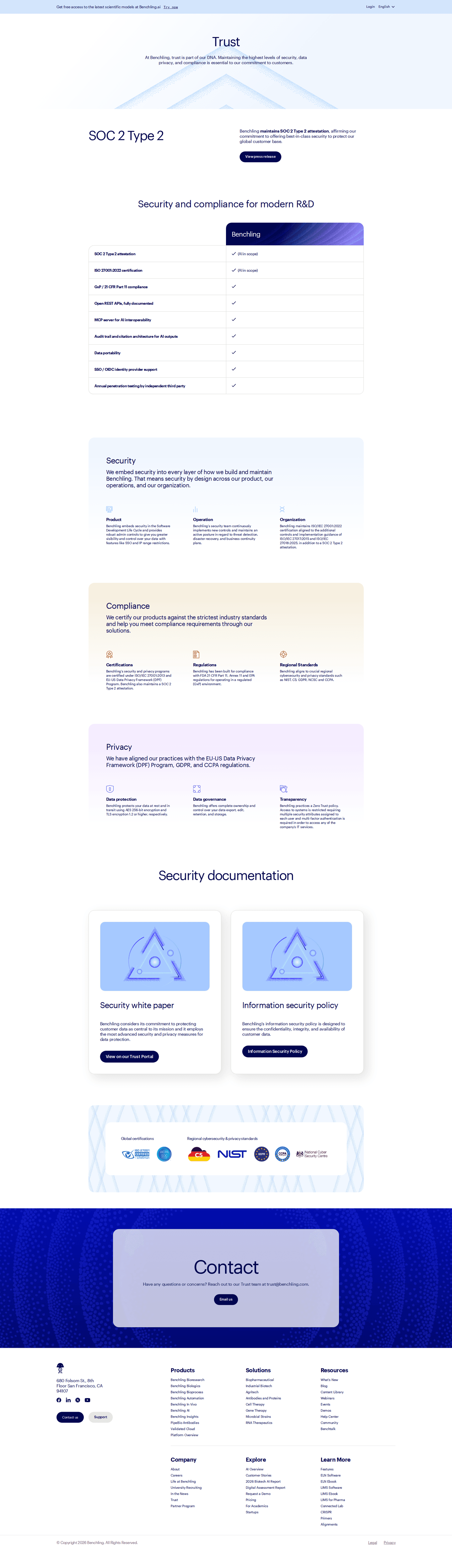 Benchling homepage