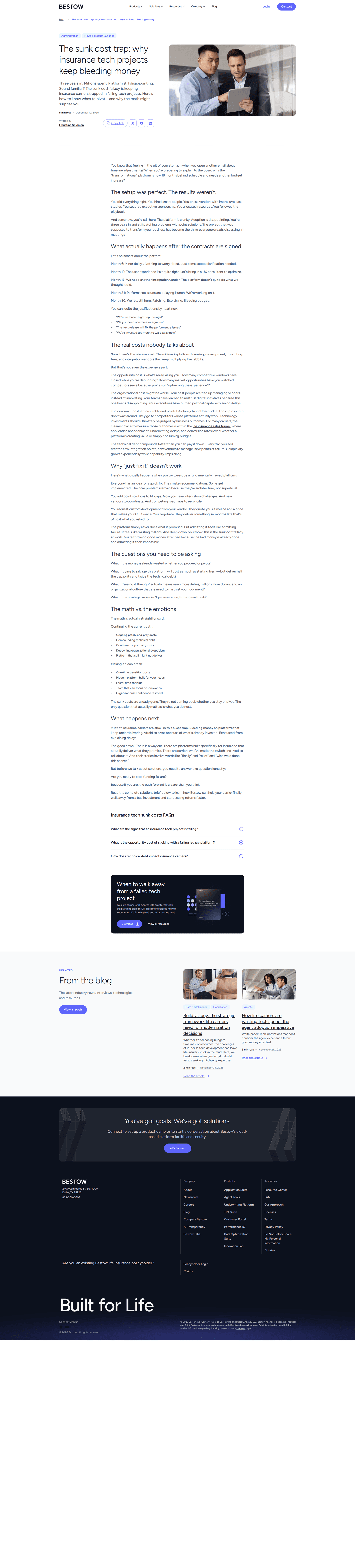 Bestow blog page